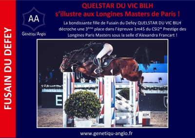 Fusain du Defey dignement représenté aux Longines Masters lors du Le Salon du Cheval de Paris !