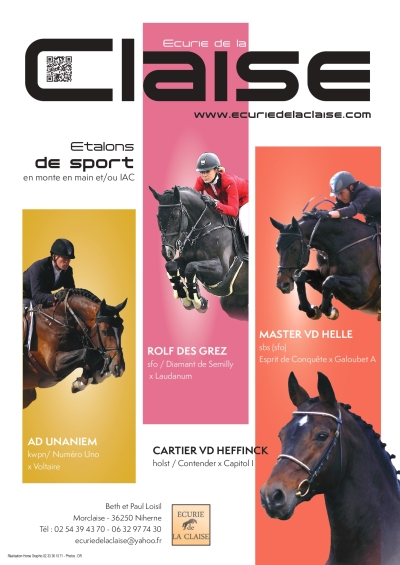 Ecurie de la Claise -Saison Monte 2024 Chevaux  🤩🔥💖 ROLF des GREZ * AD UNANIEM * CARTIER vd HEFFINCK * MASTER van de HELLE * Tous nos étalons chevaux sont approuvés pour produire dans le Stud-Book Selle Français.